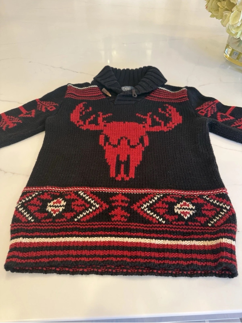 Ralph Lauren Boys vintage deer skull antler seawater Sz 7